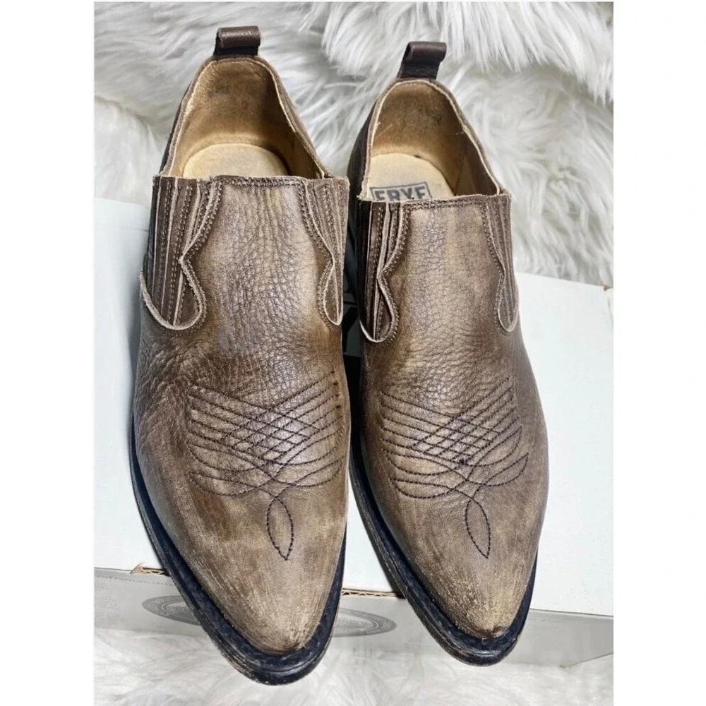 FRYE Billy Urban Cowboy Shooties Distressed Western Ankle‎ Boots 6.5